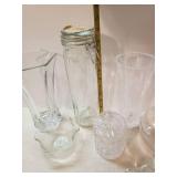 Various Glass Containers Jars, decorative items and more one marked  Hoosier Glass,