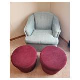 Very nice Chair and 2 Storage Ottomans in great condition
