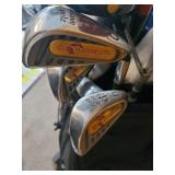 Golf Club Set, Wilson head covers, Feather Lite Irons, and 1 wood, golf bag and more