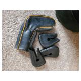 Golf Club Set, Wilson head covers, Feather Lite Irons, and 1 wood, golf bag and more