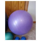 Workout Equipment, 3 diff size hand weights, exercise balls, weight ball and jump rope