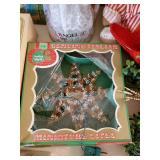 Various Christmas items, vintage Mr. and Mrs. Clause, Star still in box and more