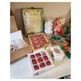 Various Christmas items, vintage Mr. and Mrs. Clause, Star still in box and more
