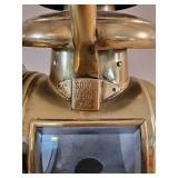 Antique 1900,s Brass Solar model 726 kerosene side Lamp Badger Brass Mfg. co.