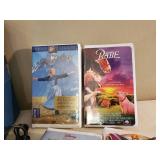 ProScan VCR and box of Various VHS tapes