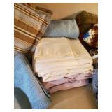 Lot of Various throw pillows and blankets some new still in package