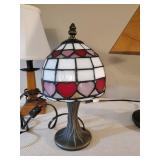 3 Lightly used Table Lamps one Stained Glass