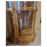 Gorgeous Wood 2 door Curio Cabinet With Curved Glass