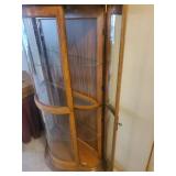 Gorgeous Wood 2 door Curio Cabinet With Curved Glass