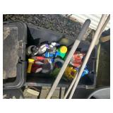 Nice lot of Garden tools Water Can Garden Cart Full propane tank
