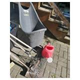 Nice lot of Garden tools Water Can Garden Cart Full propane tank
