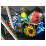 Nice lot of Garden tools Water Can Garden Cart Full propane tank