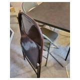 Lightly used Folding Card Table with 5 metal Folding Chairs
