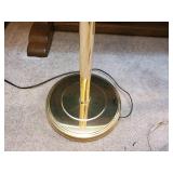 3 different Style Lamps 1 Adjustable Brass Floor lamp, 1 brass side table lamp, and 5