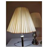 3 different Style Lamps 1 Adjustable Brass Floor lamp, 1 brass side table lamp, and 5
