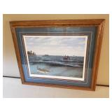 Very Rare Les Kouba and Bud Grant Signed Print "Opening Day on Lake Mille Lacs"