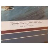 Very Rare Les Kouba and Bud Grant Signed Print "Opening Day on Lake Mille Lacs"