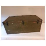 Neevel Mfg. Co. 1942 WWII Wood Solder Foot Locker WOW