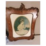 2 Gorgeous 28" Tall Turn of the century wood Frames with Lithos