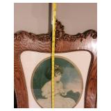 2 Gorgeous 28" Tall Turn of the century wood Frames with Lithos