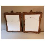 2 Gorgeous 28" Tall Turn of the century wood Frames with Lithos