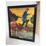 Framed Grain Belt Beer Ad "End of a tough Day" Framed Print by JF Kernan