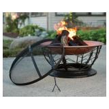 Brand New Outdoor Expressions 30 In. Coppertone Round Steel Fire Pit