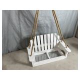 New Rustic Farmhouse Bench Swing Platform Bird Feeder