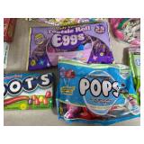 Assorted Candy, Chocolate Cherries, Tootsie Rolls, Fruit Chews, Dots, and More