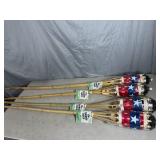 4 New USA Themed Bamboo Tiki Torches