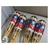 4 New USA Themed Bamboo Tiki Torches