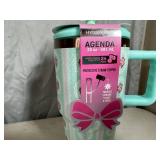 New 20 oz Agenda Hydragear Stainless Water Bottle with Reusable Straw