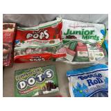 Assorted Candy, Chocolate Cherries, Junior Mints, Tootsie Rolls, Fruit Chews, Dots, and More