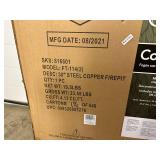 Brand New Outdoor Expressions 30 In. Coppertone Round Steel Fire Pit