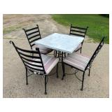 Patio Table and 4 Metal Chairs