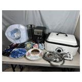New Toilet Riser, Large Food Warmer, Coffee Maker, Collectible Plates, and More