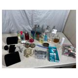 Assorted Perfume, Cologne, Makeup, Bathroom Accessories, Trinket Boxes, and more.