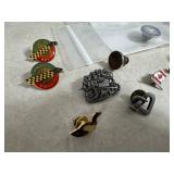 Assorted Jewelry, Collectible Pins, Figurines, and More