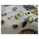 Assorted Jewelry, Collectible Pins, Figurines, and More
