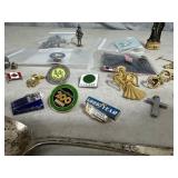 Assorted Jewelry, Collectible Pins, Figurines, and More