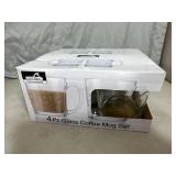 New 4 pc Glass Coffee Mug Set