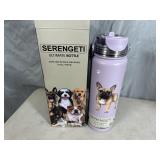 New Serengeti Vacuum Insulated Stainless Steel Water Bottle - French Bull Dog