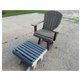 Amish Made Recycled Material Patio Chair and Ottonman