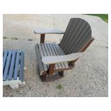 Amish Made Recycled Material Patio Chair and Ottonman
