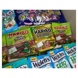 Assorted Candy, Blow Pops, Cotton Candy, Sugar Babies, Tear Jerkers, Fruit Snacks, and More