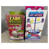 New Spinning and Singing Candle, New Cash Stash Cake Surprise Hidden Cash Box