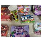 Assorted Candy, Chocolate Cherries, Tootsie Rolls, Fruit Chews, Dots, and More