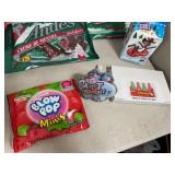Assorted Candy, Andes Mints, Dubble Bubble, Cotton Candy, Candy Blox, and More.