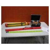 Laser Transit, Tripod, Elevation Stick