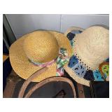 Vintage Accessories Lot with Hats, Leather Purse, Belt, Perfume, and 1980